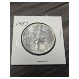 1987 U.S. American Eagle 1oz Silver Round