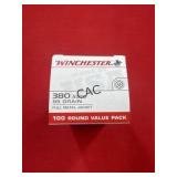 100rds Winchester 380Auto 95gr FMJ