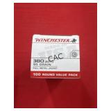 100rds Winchester 380Auto 95gr FMJ