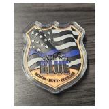 5oz Colorized Copper "Back the Blue" Badge