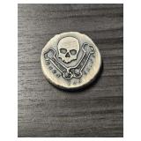 "Burn the Ships" Skull 1oz Antique Silver Round