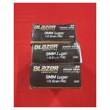 50rds Blazer Brass 9mm 115gr FMJ