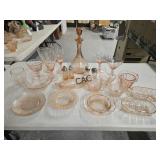 Box Lot of Assorted Vintage Pink Depression Glass