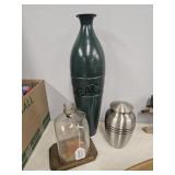 Borden Vintage Glass Jar, Green Vase & Metal Jar