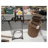 Vintage Buhl-Detroit Metal Can and Dazey Churn