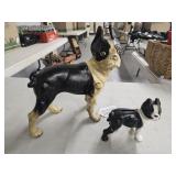 Lot of 2 Vintage Cast Iron Dog Door Stop Banks