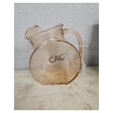 Vintage Pink Depression Glass Pitcher w/Handle