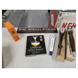 Small Box Lot of Assorted Wine/Beer Items