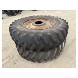 Lot of 2 20.8R42 Tractor Tires/Wheels