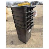 6ct 45Gal Wheeled Trash Cans