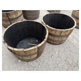 Lot of 2 Whiskey Barrel Planters