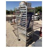 Aluminum Rolling Tray Holder w/Trays