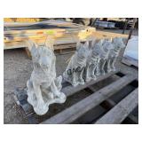 Lot of 5 K9 Concrete Molded Yard Art