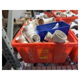 Tote of Assorted Plumbing PVC Fittings