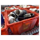 Tote of Assorted Plumbing PVC Fittings