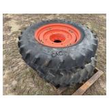Lot of 2 Weighted Kubota Tractor Tires/Wheels