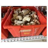 Tote of Assorted Plumbing PVC Fittings