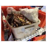 Tote of Assorted Plumbing Brass Fittings