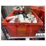 Tote of Assorted Plumbing PVC Fittings