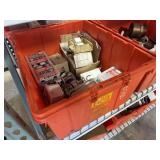 Tote of Assorted Plumbing Parts and Supplies