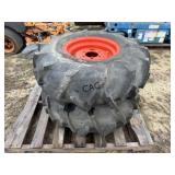 Lot of 2- 12.4-16 Tractor Tires/Wheels