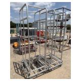 Lot of 2 Aluminum Tray Holding Carts