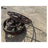 Lot of 2 Antique Iron Wheels