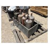 Lot of Used Oxy-Acetalyne Tanks in Crate