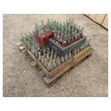 Lot of Vintage Glass Soda Bottles & Wooden Crates