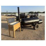 Homemade BBQ Pit Smoker w/Wooden Ice Chest