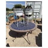 Patio Table & 2 Flower Holders