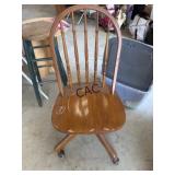 Rolling Wooden Desk Chair