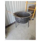 Vintage Cast Iron Pot with Stand