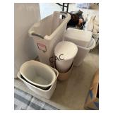 Lot of Assorted Trash Cans