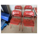 Lot of 4 Vintage Coca-Cola Metal Folding Chairs