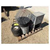 Lot of Assorted Feeders, Tires & Kennel