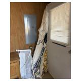 Lot of Cleaning Items and Curtains