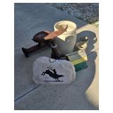 Lot of Assorted Decor and Vintage Tricycle