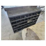 Metal Bin with Assorted Screws and Bolts