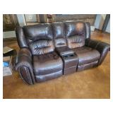 Leather Reclining/Rocking Loveseat