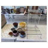 Lot of Assorted Planters and Stand