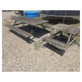 Lot of 2 Wooden Picnic Tables