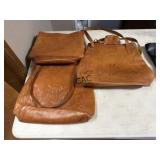 Lot of Brown Leather Handbags