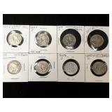 8 State quarters, various dates