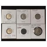 6 Netherlands coinage, various dates