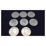 8-1971 Eisenhower Dollar Coins..