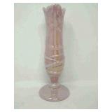 Gibson pink slag glass vase,