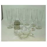 10 Pieces of crystal and glassware.