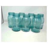 7 Vintage blue green Ball Perfect Mason quart