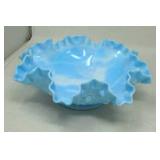 Fenton blue marble slag glass, Robin egg blue,